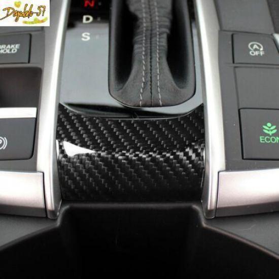 Gear Shift Lower Panel Trim Carbon Fiber Fits For Honda Civic 10th 2016-