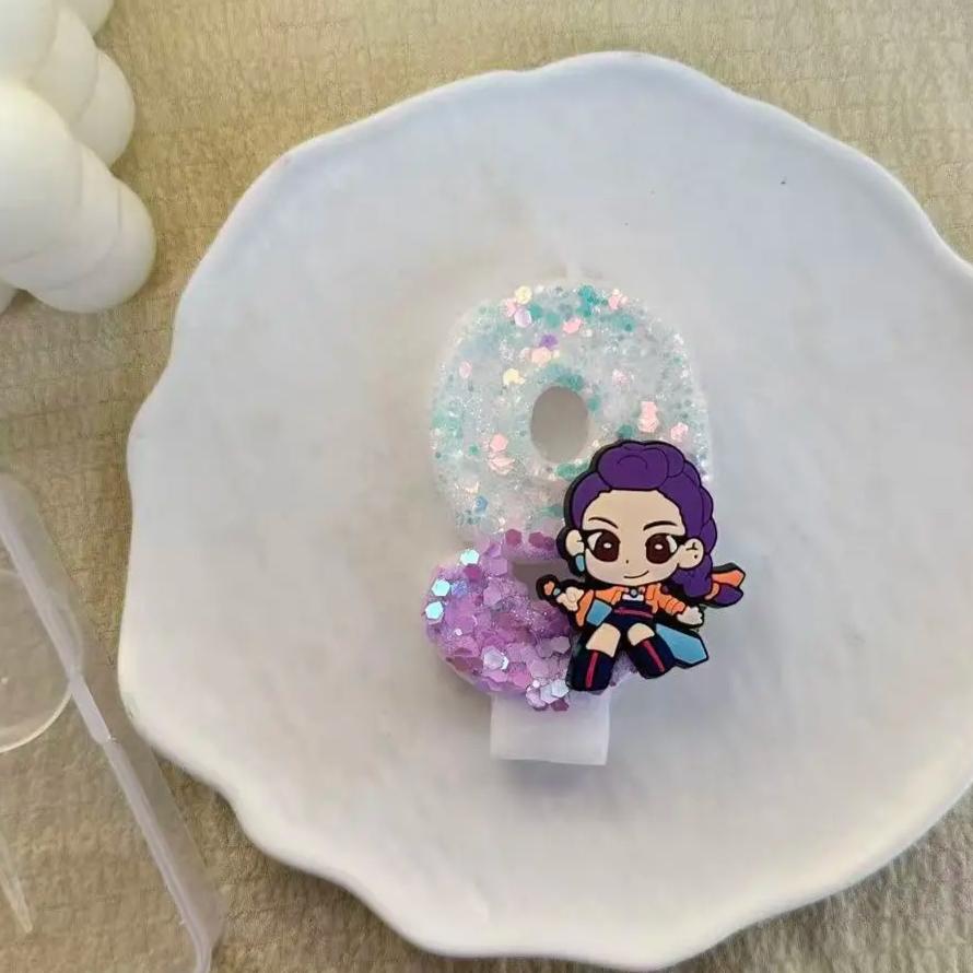 Kpop Monster Hunting Theme Creative Accessories 1-9 Birthday Candles, DIY Creative Birthday Candles for Children's Birthday Part