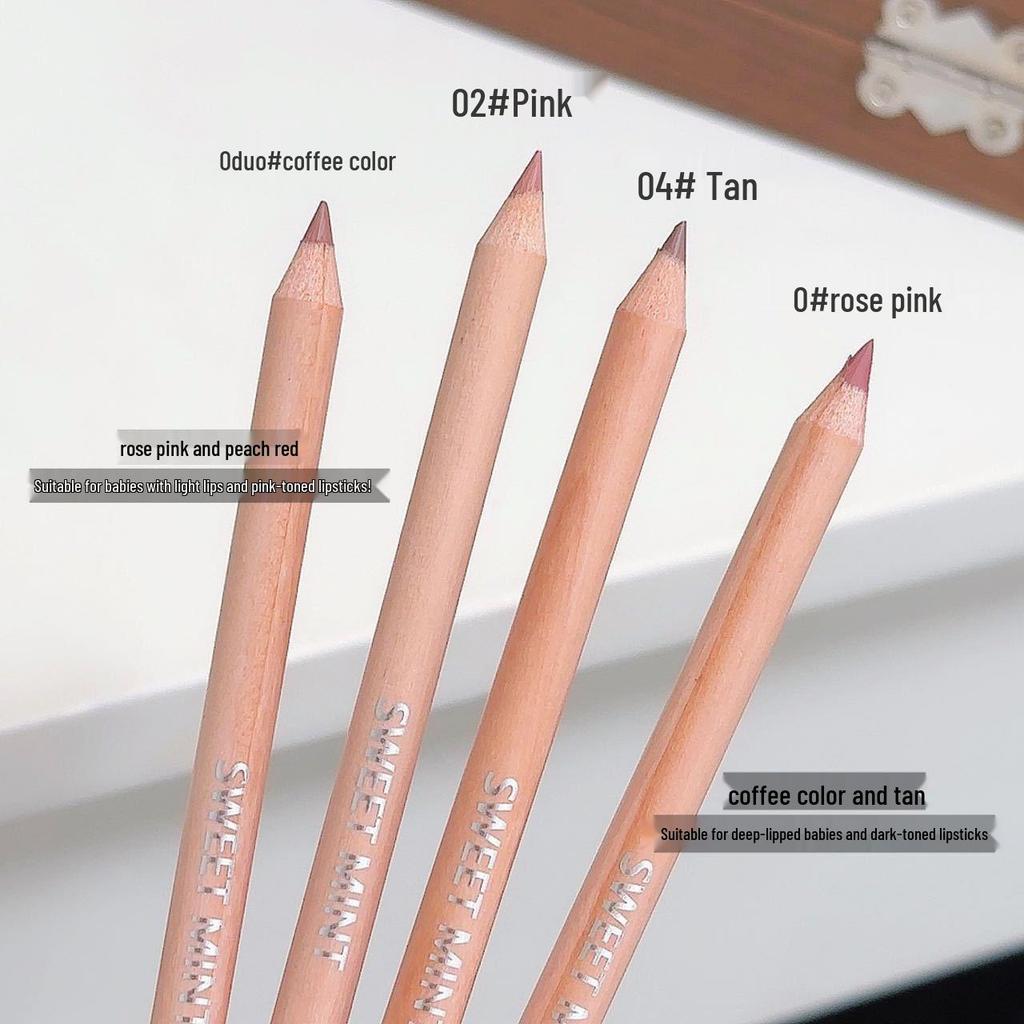 Sweet Mint Lip Liner Pencil - Matte, Waterproof, Natural Nude for Plump Lips
