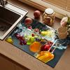 1Pcs Rubber Drying Mat With Fruit Flower Coaster For Coffee Shop Restaurant Kitchen Carpet Tableware Durable Diatom Mud Table Mat Pet Mat Coffeeware
