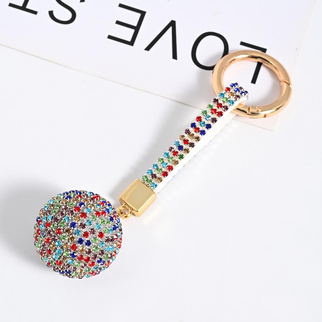 Rhinestone Ball Alloy Keychain Cute Car Key Ring For Men Women Bag Backpack Decor Hanging Pendant Fashion Jewelry Accessories