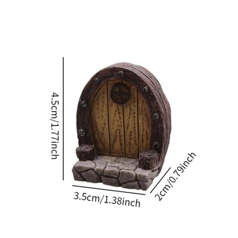 3pcs Miniature Resin Fairy Garden Door Mini Fairy Door and Windows for Trees Tree Stump Decor Ornaments Fairy House Fairies Door Kit Decoration