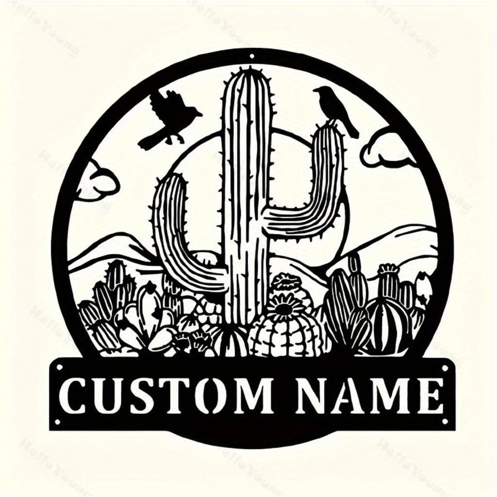 Metal Cactus Wall Decor, Modern Art for Bedroom Living Room Porch Outdoor