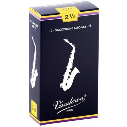 

Vandoren Traditional Alto Saxophone Reed (Blue Box) No. 2-1/2