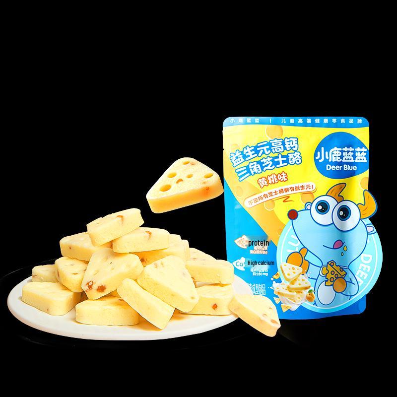 Little Deer Blue Blue Prebiotic High Calcium Peach Cheese Triangles