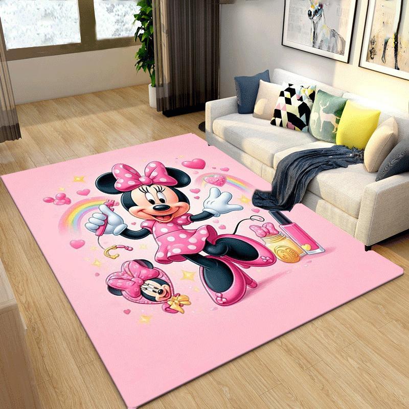 1pc Minnie Pattern Area Rug Soft Flannel Floor Mat for Living Room,Office,Bedroom and Carpet,Sofa Coffee Table Floor Mat