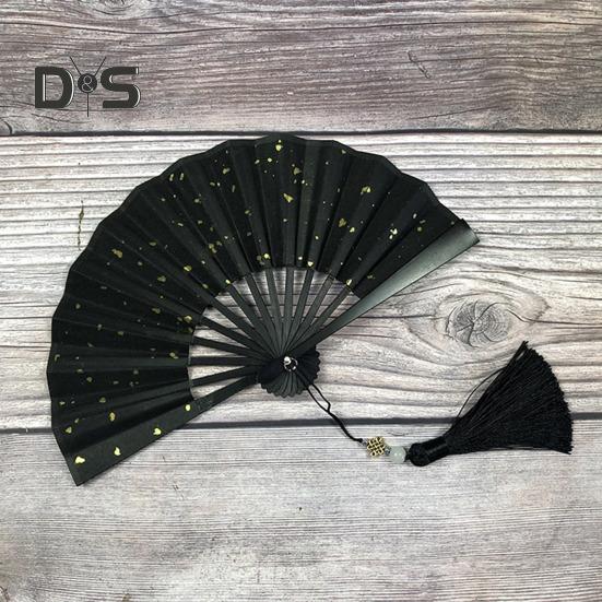Mini składany wachlarz z frędzlami Lekki papierowy wachlarz ręczny w stylu chińskim Przenośny letni wachlarz chłodzący Dekoracja Akcesoria do kostiumu na imprezę