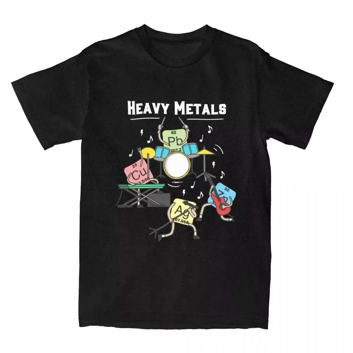 Футболка с принтом Heavy Metals Rock Chemistry Мужская Женская С круглым вырезом Оверсайз Уличная одежда Винтажная Харадзюку Унисекс Футболки Дышащий Топ - Мужская... S разноцветный