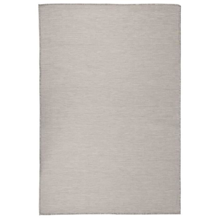 VidaXL Tapis à tissage plat d'extérieur 120x170 cm Taupe