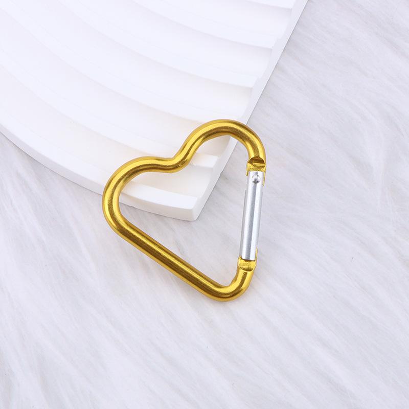 Heart-shaped Aluminum Carabiner Keychain Clip Outdoor Tools Water Bottle Keyring Hook Climbing Camping Travel Kit Hook Accessory