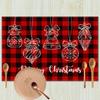 New Christmas Table Mats Holiday Dining Placemats for Xmas Table Decor Snowflake Table Runner Waterproof Festive Accessories