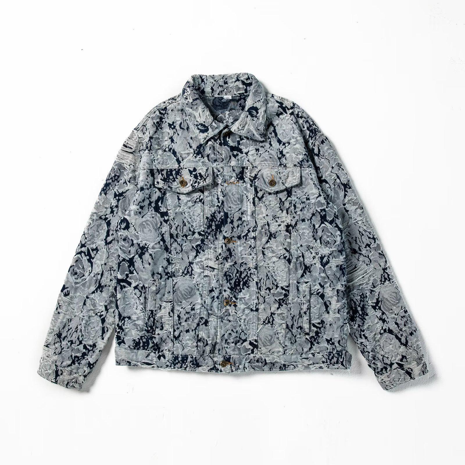 

Мужская куртка из жаккарда с цветочным принтом в стиле ретро, высокого класса: Оригинальный китайский дизайн для весны и осени. 3XL