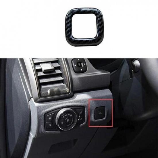 1PCS Inner Engine Hood Switch Carbon Fiber For Ford Ranger 2015- Button Trim