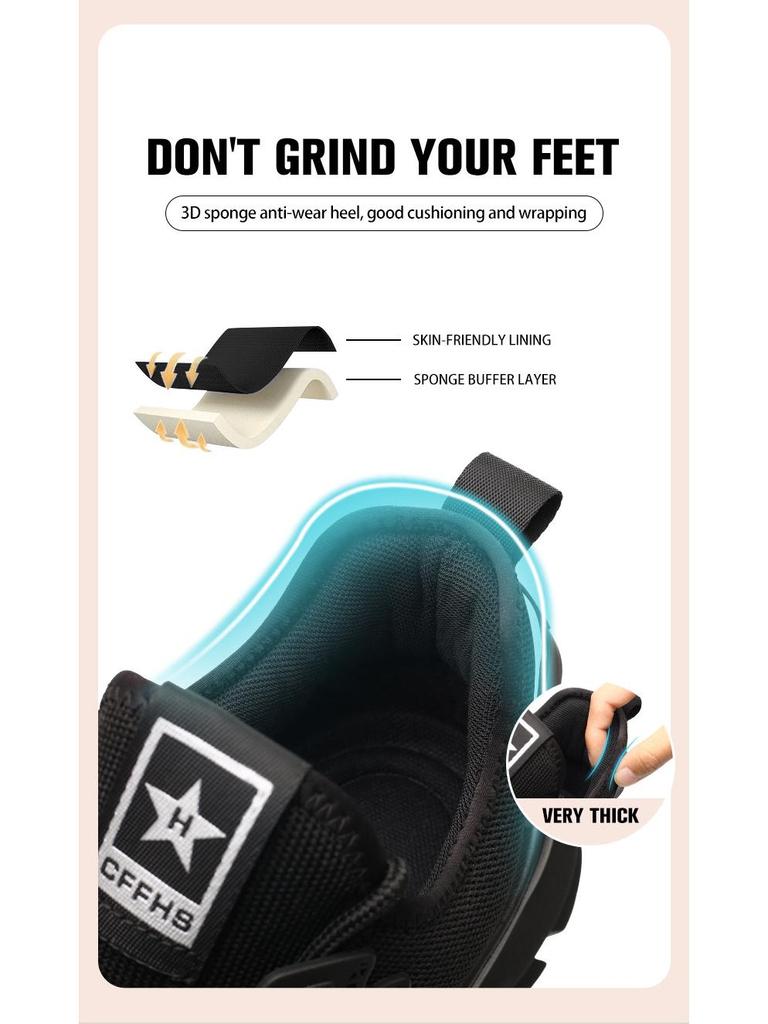 2024 Lightweight Steel Toe Work Shoes - Smash and Puncture Resistant, Comfortable, Woven Design.