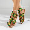 Women Bohemia Slippers Fashion Floral Beach Sandals Women Non Slip Designer Shoes Casual Slip on Slippers 2024 Slides Women