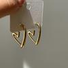 1 Pair 304 Stainless Steel Heart Stud Earrings, 18K Gold Plated, for Valentine/Wedding/Anniversary/Casual Wear, Teenager Gift