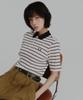 FRED PERRY [Womens] Striped Rib Polo Shirt - Silky Peach Afpf2519189-R33