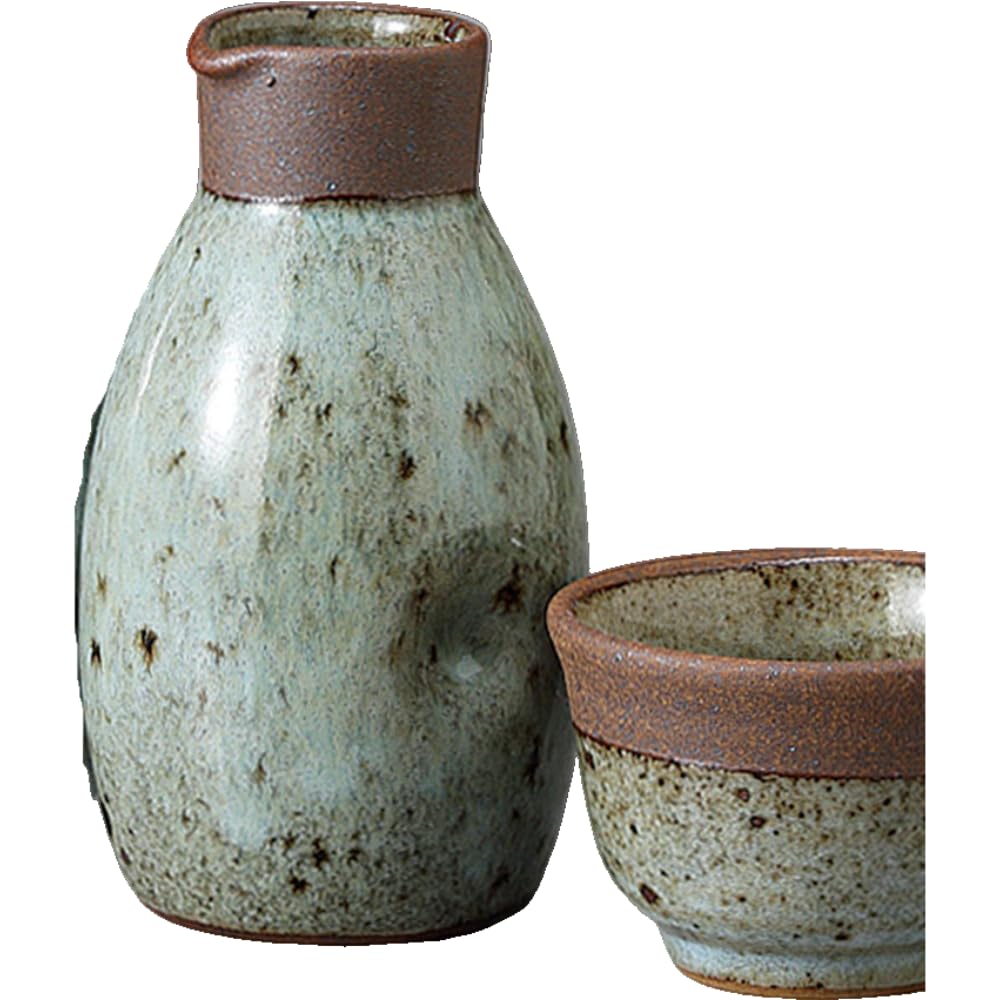 

Sake Cup Set Sake Kuri Ochoko Set Diameter 8 x Height 300ml Karatsu Sake Kuri Large Size Set Pottery Mino Ware Hot Sake Hot Bottle Cold Sake Sake