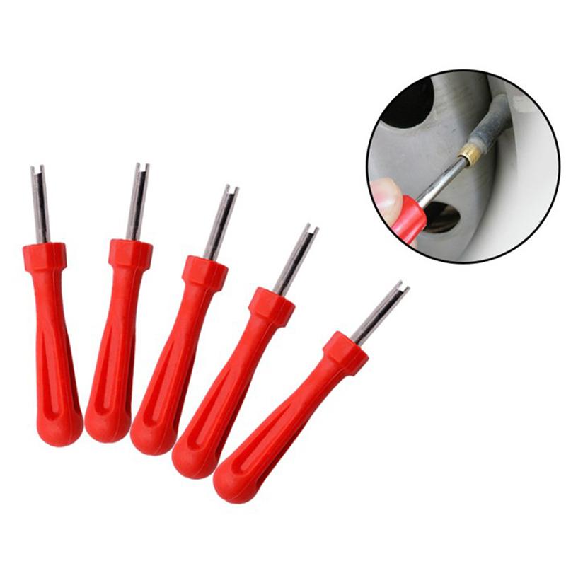 Tire Valve Core Removal Tools Wrench Plastic Handle Iron Plated Wrench Core