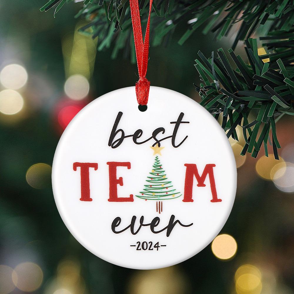 2/4 szt. Świąteczne Zawieszki Ozdoby Akrylowe Motyw Świąteczny Najlepszy Zespół Dekoracja do Zawieszenia na Choinkę Domowa Dekoracja na Imprezę Świąteczną