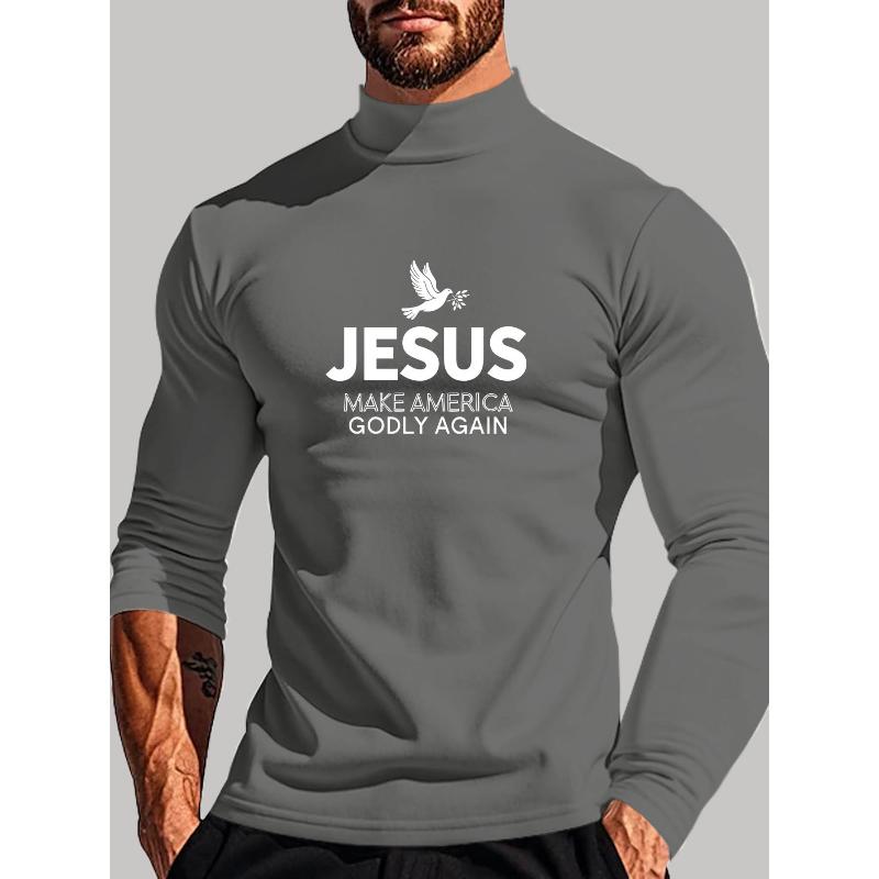 Men s Polyester Mock Neck Long Sleeve Top, Suitable for Hot Weather Commute XXL серый