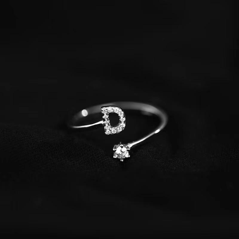 Exquisite Women's 26 Letter Open Ring - European & American Design
