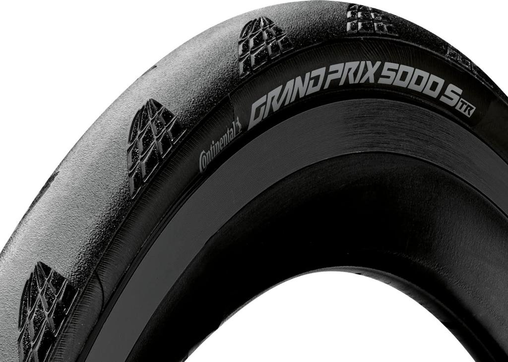 Set of Two Continental Grand Prix 5000 S TR Tubeless Tires X (25-622 (700 25C), Black) [Used]