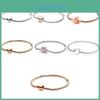Pulseira Pandora Fecho Coroa Formato Coração em Ouro Rosa Elegante e Durável Presente