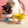 Cute Pet High Footed Cup Bowl Creative Pet Drinking Feeder Anti Knock Cat Bowl Neck Protection