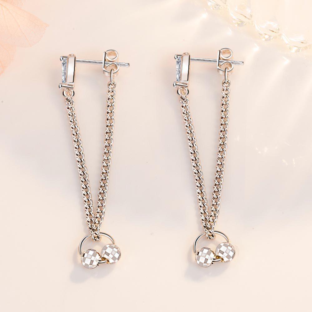 Fashionable Back-hanging Mid-length Tassel Style for Women Earrings