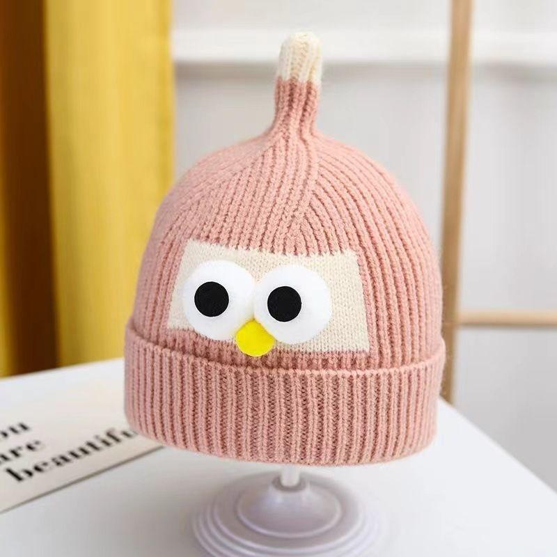 Autumn and Winter Children's Thickened Warm Hat Infant and Toddler Woolen Hat Korean Style Baby Pullover Ear Protection Windproof Knitted Hat