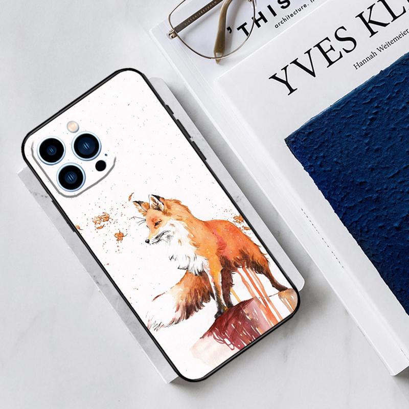 Watercolor Painting The Fox Case For iPhone 17 Air 15 14 11 16 Pro Max 12 13 Mini 15 16 Plus 16e Funda Silicone Cover