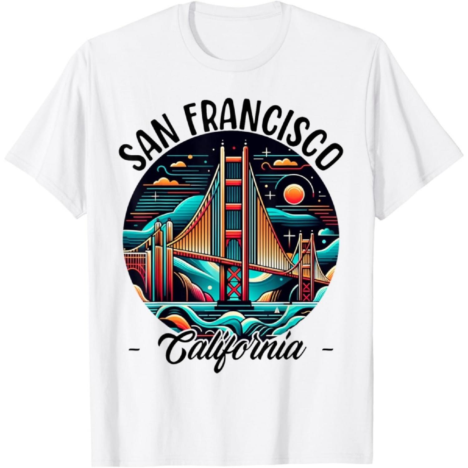 Golden Gate Bridge San Francisco California USA Golden Gate T-Shirt(5) XXXXXL белый
