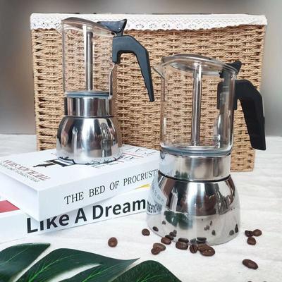 Moka-Kanne Edelstahl Moka-Kanne Haushalts-Kaffeekanne Handgießkanne Italienische Moka-Kanne
