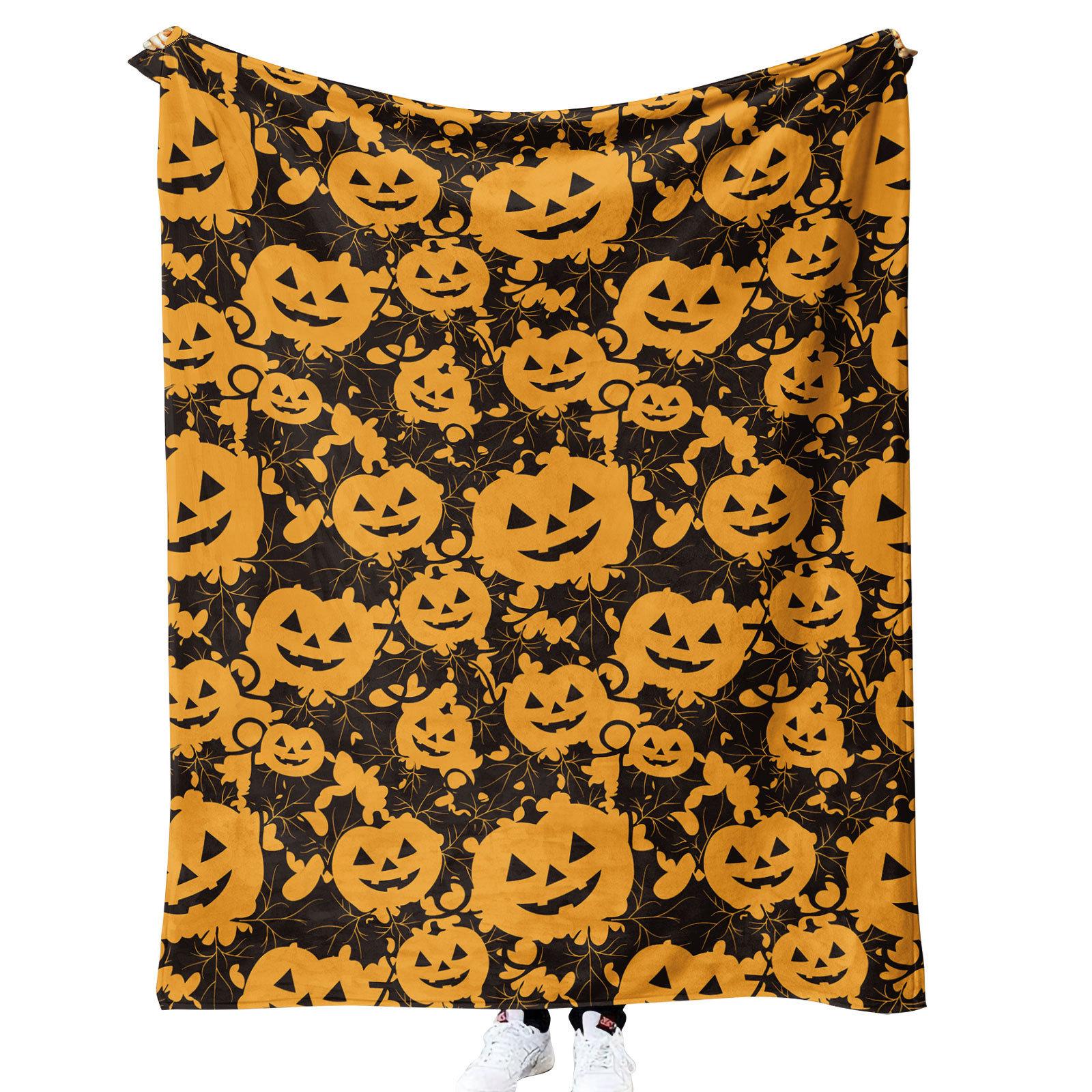 

Halloween Pumpkin Design digitalprinted polyester Bedroom velvet flannel soft sofa cover blanket Fleece soft sofa cover 75x100cm