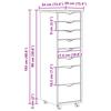 MOSS Mobile Storage Cart with Drawers Clear Lacquer Finish 34 x 39 x 103 cm