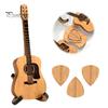 Wooden Pick Storage Guitar Holder with Stand, Plectrum Display Musician Desk Decoration Miniature Shape, Organizer for Lovers Box