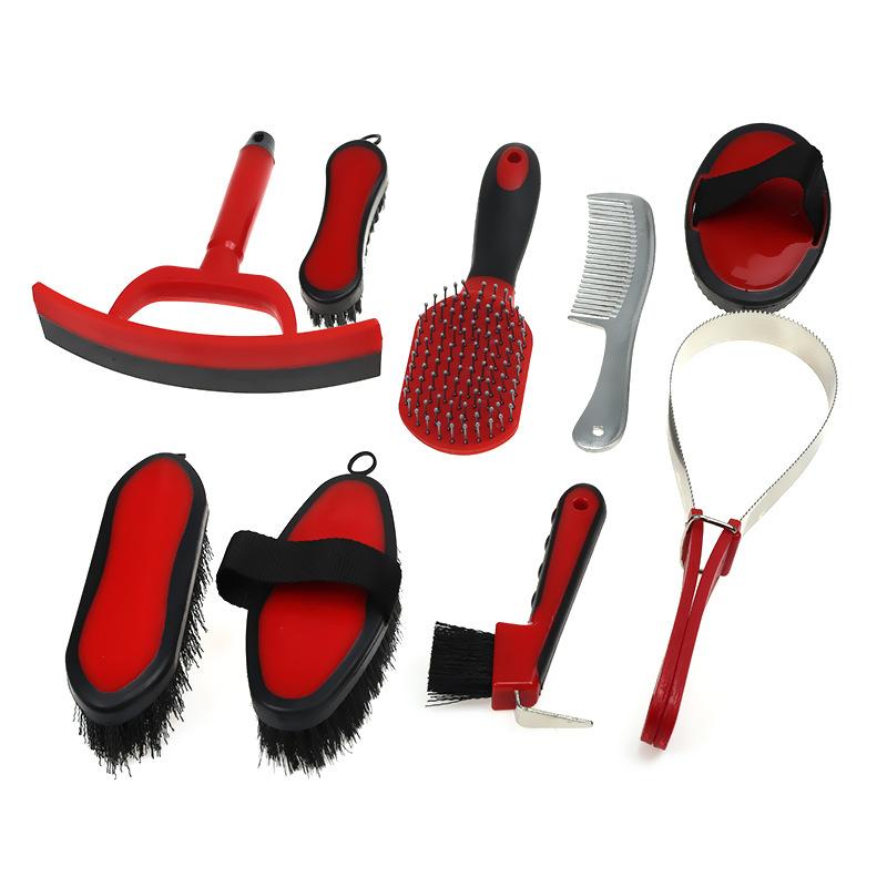 Pferdepflegeset 9 Teile Pferdebürsten für Pflegesachen mit Tragetasche für effektive Pflege Geschenk für Reiter Anfänger