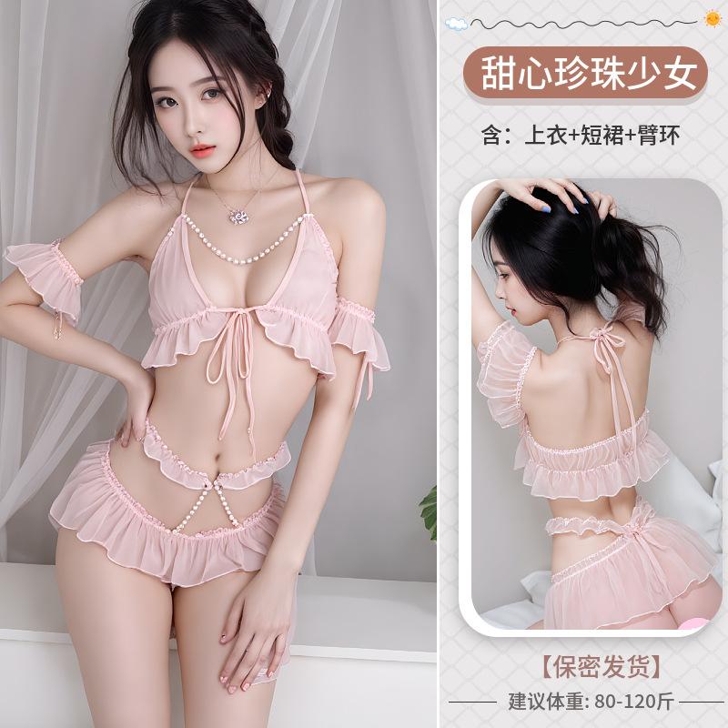 New sex underwear lace hip skirt women's tide collarbone chain light luxury temperament nightdress suspender uniform temptation