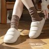 Home PU Leather Waterproof Cotton Slippers Autumn and Winter Floor Mop Non-slip Indoor Couple 2025 New Simple