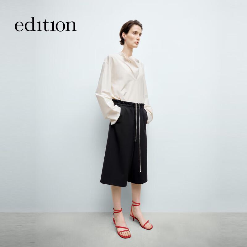 Edition Women's Silk Cotton Stand-up Collar Long-Sleeve Shirt