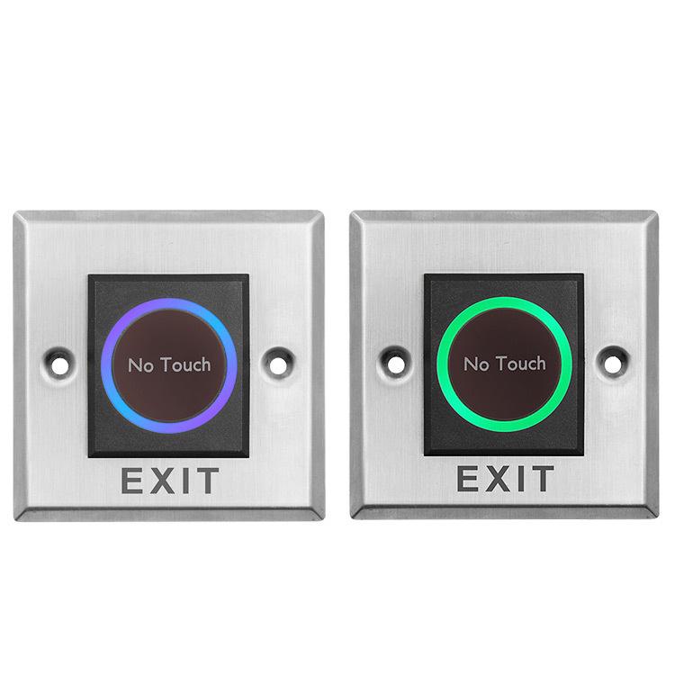 Brushed Stainless Steel Infrared Sensor Exit Switch - Concealed Mount, Contactless Button