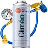 Climeo 3W1 400ml + Mangueira com Manômetro + Adaptador - Gás Refrigerante Ecológico + Selante R1234Yf | Serviço Autônomo de Ar Condicionado