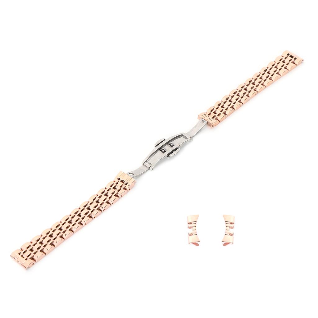 14mm Watch Band Stainless Steel Watch Strap Replacement Watch Band Strap AccessoryRose Gold