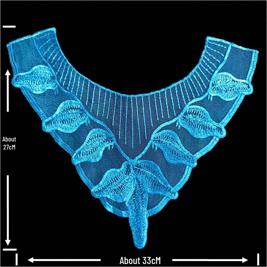 Polyester Lace Flower Embroidery Collar Patch