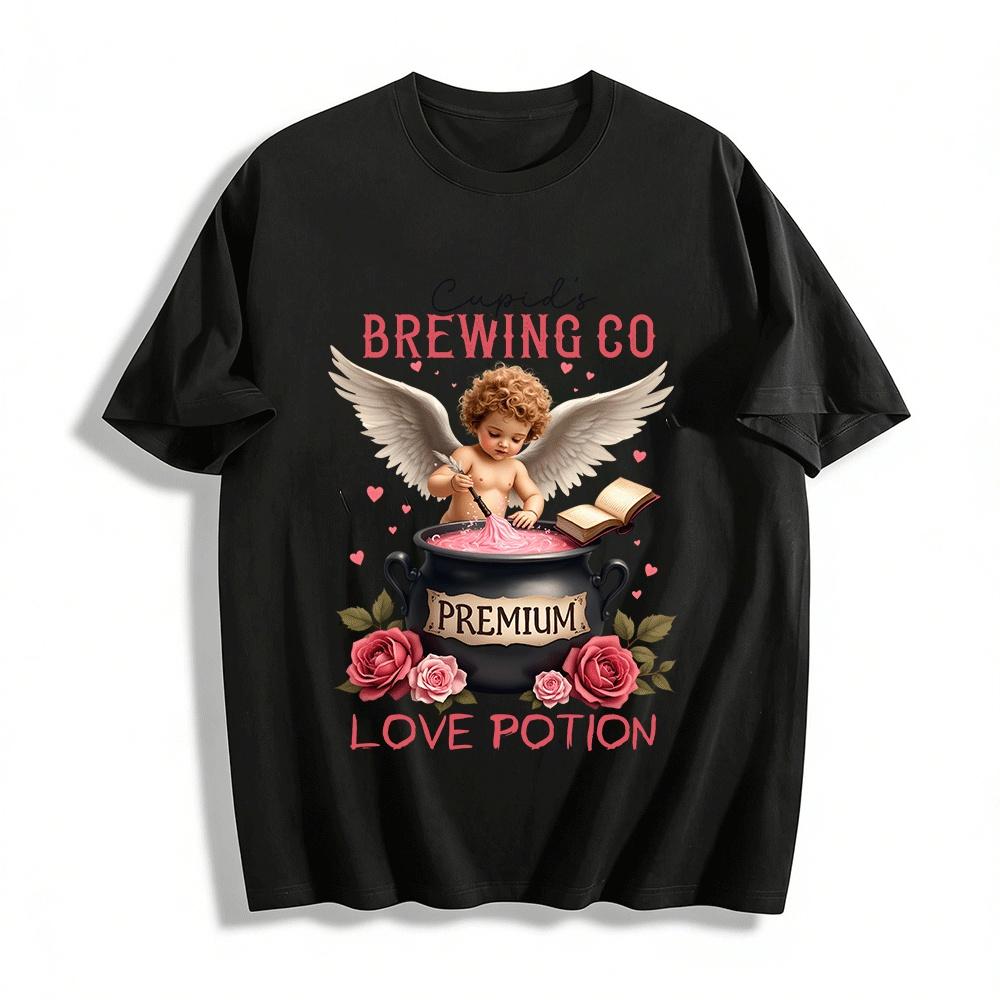 Cupid Brewing Co Fun Cupid Love Potion Printed Top Pure cotton T-shirt XXS