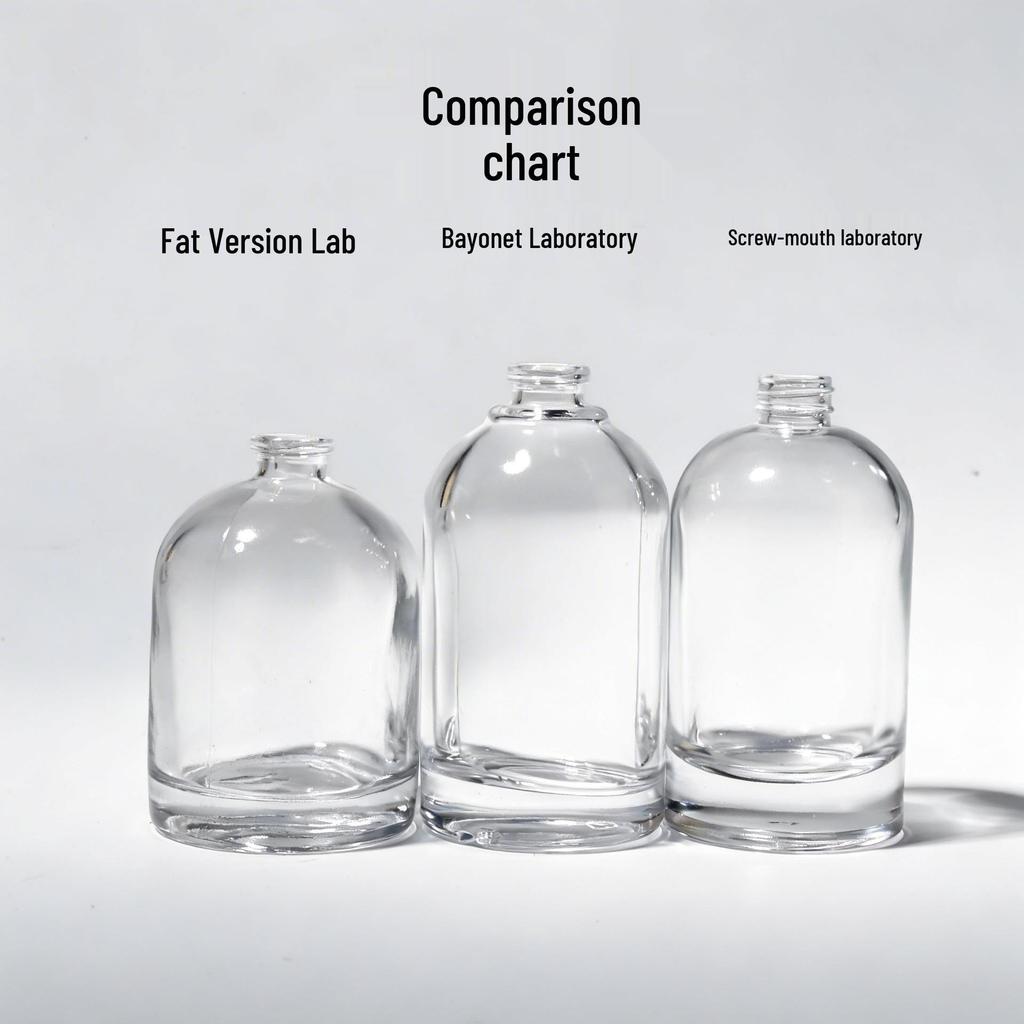 Transparent Cylindrical Glass Perfume Bottle with Bayonet Screw Cap