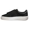 Puma Basket Platform Big Strap Solid Color Simple Velcro Casual Low Top Sneakers Women sneakers Black 364123-01