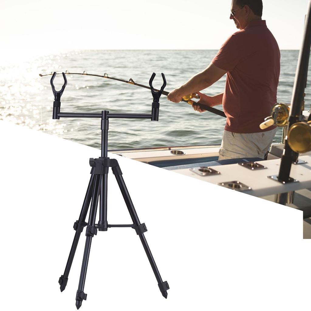 Height Adjustable Fishing Rods Tripod Telescopic Aluminum Alloy Fishing Rod Holder RP135-1-S