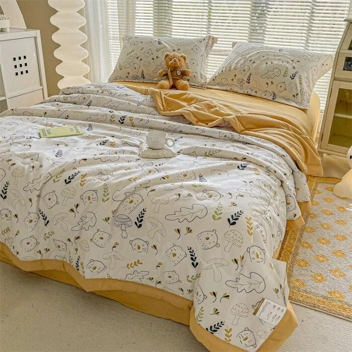 

Летнее тонкое одеяло, простыня, наволочка, 4 шт., комплект постельного белья, домашний текстиль, мягкое, приятное для кожи, одеяло с кондиционером, моющееся 150x200m-4pcs set